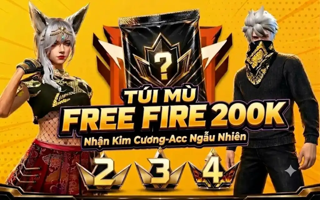 TÚI MÙ KIM CƯƠNG FREE FIRE 200K